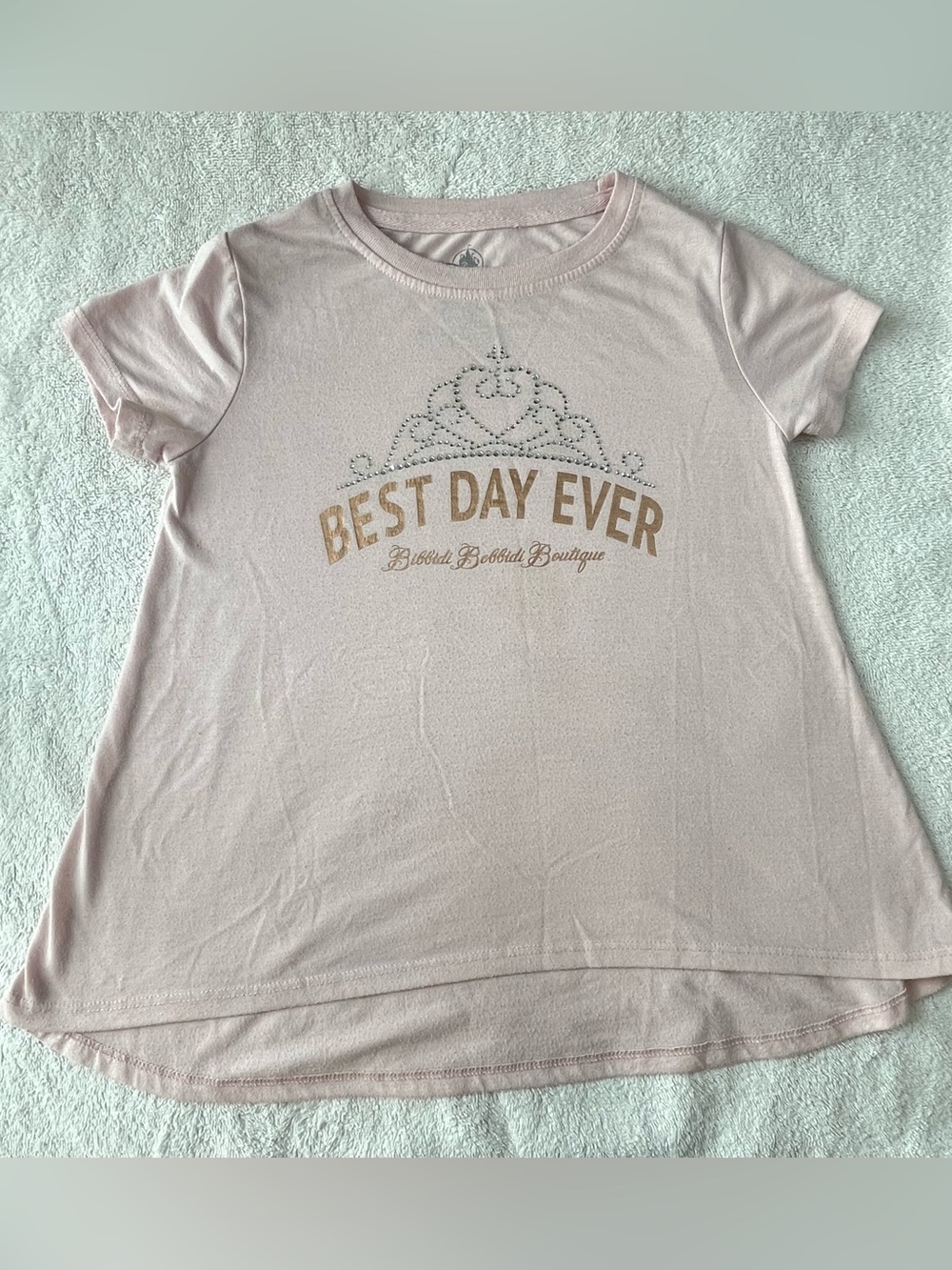 Disney Parks Bibbidi Bobbidi Boutique Best Day Ever Rhinestone Crown Tee Small